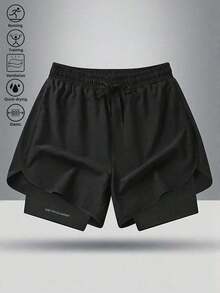Women's Quick-Dry Yoga Shorts - Lightweight And Breathable Sports Shorts, Summer Black Elastic Fitness Shorts For Women - 黑色 - 查看 8