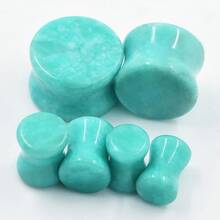 2 chiếc khuyên tai bằng đá thiên thể nguyên khối, thiết kế tối giản, unisex. - Mở rộng tai Amazonite - Xem 3