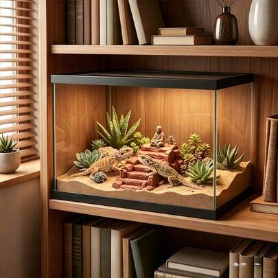 Cầu thang đá mô phỏng in 3D bằng nhựa PLA, cần được dán keo và chôn xuống cát ở phía dưới để tránh bị nổi hoặc xê dịch, mô phỏng bậc thang đá thu nhỏ, cung cấp nơi ẩn náu và leo trèo tự nhiên cho tắc kè, tái tạo môi trường sống tự nhiên của chúng.