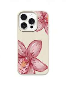 1 pieza Funda de teléfono con diseño de flor de loto, compatible con Apple 17 Pro Max/17 Air/16 Pro Max/15 Pro Max/16E/14 Plus/13/12/11/XR/XS Max, elegante y sofisticada, fresca y dulce en general, adecuada para amantes de las flores y quienes buscan regalos románticos de cumpleaños, accesorios de teléfono - Beis - Ver 5