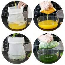 Reusable Fine Mesh Nylon Filter Bags, Suitable For Making Juice, Cheese, Cold Brew Coffee, Etc. Ultra-Fine Nylon Filter Cloth Multi-Purpose Food Strainer Bags, Nylon Material, No Static, Essential For Kitchen, Ideal Christmas Kitchen Gift For Home Chefs, Can Save Kitchen Storage Space - White - View 8