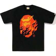 Men's Fire Flame Ape Head Short Sleeve T-Shirt, Crew Neck Cotton Tee With Flame Ape Graphic, Casual Tops In Black And White,, Tropicoqueta,Graphic Tees,Glow Mode, Men Shirts,Graphic Tees Women,Camisas Para Hombre,Tropicoqueta  Outfit,Tropicoqueta Outfits,Shirts For Men,Mens Shirts,Summer Clothes,Summer Tees, Creative, Funny Cartoon T-Shirts For Unisex,Shirts Kids & Adult Sizes,Tallas Grandes (S-5XL) ​ - màu đen - Xem 7