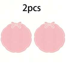 1/2/4pcs, Festive Bow Fabric Placemat, Suitable For Wedding Party Table Decoration Placemat, PVC Hot Stamping Placemat Simple Fashion Table Mat, Coffee Machine Mat, Non-Slip Heat Insulation Mat, Suitable For Wedding Parties, Festive Celebrations, Picnic Camping, Birthday Banquet Table Decoration Placemat - Multicolor - View 20