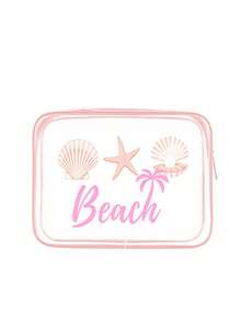 Pvc Transparent Makeup Bag With Colorful Seashells, Starfish, Pearl Patterns, Travel Wash Bag, Ocean Themed Large Capacity Transparent Makeup Bag, Waterproof And Easy To Clean Makeup Bag, Lightweight Sunscreen Storage Bag Suitable For Swimming, Beach Diving, Summer Vacation, Students Returning To School, Beautiful Birthday Gift, Holiday Gift, Party Gift, Mother's Day Gift, Travel Gift, Wedding Gift, School Gift, Teacher's Day Gift - Multicolor - View 13