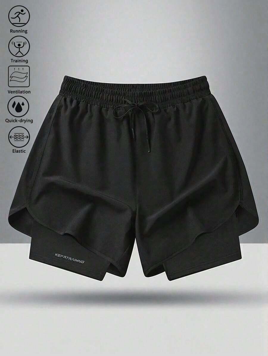 Women's Quick-Dry Yoga Shorts - Lightweight And Breathable Sports Shorts, Summer Black Elastic Fitness Shorts For Women - 黑色 - 查看 1