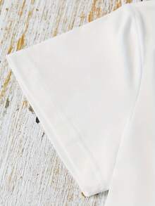 Camiseta de mujer estilo vintage urbano con estampado divertido de muñeca, de manga corta y cuello redondo, informal, adecuada para primavera y verano, ropa de mujer 100% algodón transpirable. - Blanco - Ver 6