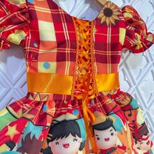 Children's Dress For June Festival, Saint John's Day And Quadrille Dance, With Lining And Tulle Petticoat, Red. - 紅色 - 查看 3