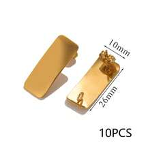 10 Stücke 304 Edelstahl 18K Goldplattierte geometrische Ohrstecker Rohlinge, sortierte Formen Ohrstecker mit Schlaufe, Hypoallergen DIY Handgefertigte Ohrringe Schmuckherstellung Zubehör - Ohrringe - Übersicht 18