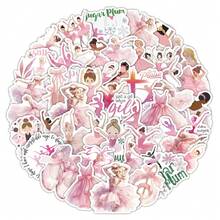 50 adesivos rosa de balé, estilo vintage, fofos e estéticos. Perfeitos para decoração de Natal, malas, garrafas, laptops, skates, bagagens, festas, presentes e scrapbooking. - 1 Set - Ver 5