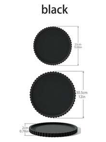 [Delivery Within 2-7 Days In The United States] Modern Chic Round Vanity Tray Waterproof Fluted Edge Black Resin Construction For Easy Quick Cleaning Elegant Decorative Bathroom Counter Organizer Tray For Adult Women Men And Apartment Renters Versatile Non Slip Perfume Cosmetic Skincare Catchall For Bathroom Countertop Dresser Nightstand Kitchen Sink Washbasin Organization Storage Display Dish Plate Home Decor Storage Accessories - 彩色 - 查看 6
