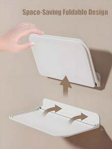 Estante plegable de montaje en pared, bandeja de plástico adhesiva sin taladro para baño, cocina, organizador de almacenamiento, teléfono, cosméticos, dormitorio, inodoro - Pequeño y grande - Ver 3