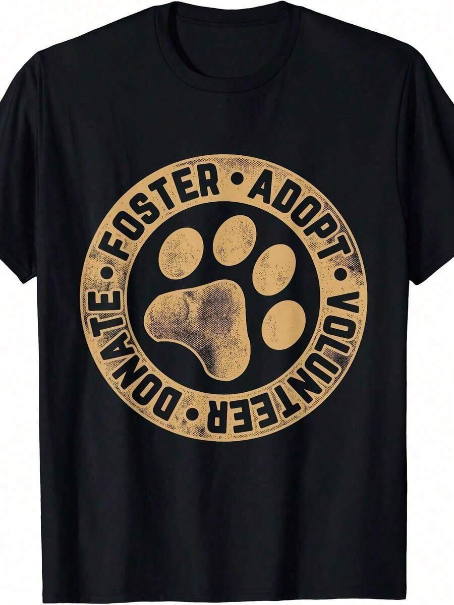 Foster. Adopción. Voluntario. Donal. Camiseta de Rescate de Animales - Negro - Ver 1