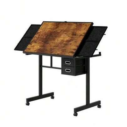 1000-Piece Jigsaw Puzzle, Metal Tabletop Board, Ideal As A Gift For Adults, With 4 Trays And 2 Drawers.