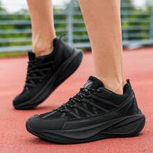 Carbon Plate Rebound Running Shoes, Lightweight Competitive Sports Sneakers For Students, Suitable For Long-Distance Running, Unisex Design - Black - View 5
