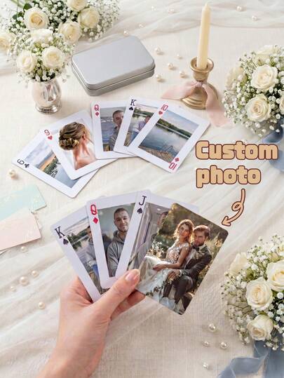 Bộ bài chơi cưới in ảnh theo yêu cầu, bài poker in ảnh cặp đôi cá nhân hóa làm quà tặng đám cưới và tiệc tùng, bài poker in ảnh cặp đôi theo yêu cầu, quà tặng đám cưới độc đáo, bài poker in ảnh cặp đôi cá nhân hóa cho đám cưới, kỷ niệm và tiệc tùng.