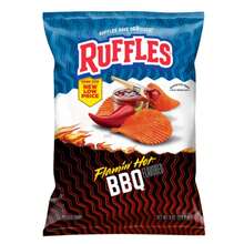 Ruffles Flamin' Hot 3-Pack Variety Bundle – Cheddar & Sour Cream, Original, BBQ Flavored Snack Chips 8 Oz Bags - Snack - View 3