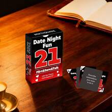 Jogo de cartas Date Night Fun 21: Inspirado no Blackjack, com dicas de conexão e desafios leves, perfeito para encontros românticos, fortalecer relacionamentos ou se divertir em casa nos fins de semana. - Multicolorido - Ver 3