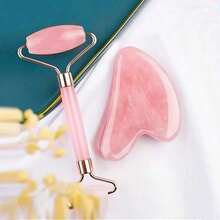 Natural Rose Quartz Heart-Shaped Massage Tool, Couples Face & Body Soothing Gua Sha Board - Ideal Gift For Valentine's Day, Mother's Day, 520, Thanksgiving, And New Year, Perfect For Gifting To Family And Friends! - Multicolor - View 6