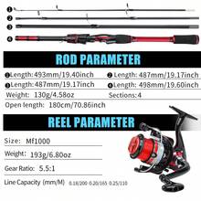 Stylish Beginner Fishing Rod & Reel Combo 4-Piece Lure Rod With Pre-Spooled Reel Tackle Box & Storage Bag Ready To Use Kit - Red - View 5