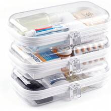 3PCS Clear Hard Shell Zipper Case, Transparent Hard Plastic Zipper Pouches For Travel Organization, Waterproof Toiletry Makeup Bags Cosmetic Pouches, Pencil Organizer Box Toys Storage (L: 11.8*9.8*2) - 3S - 查看 7