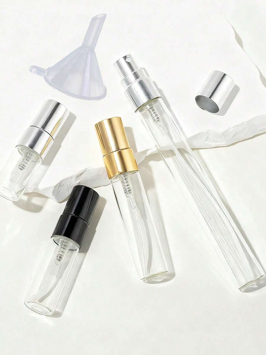 2/5/10个装便携式可灌装香水喷雾瓶,迷你可灌装香水喷雾瓶,化妆品精华水储存容器,金色盖子香水喷雾瓶,香水喷雾泵盒,迷你口袋钱包式香水喷雾瓶,可灌装香水分配器泵转移工具(5毫升) - 彩色 - 查看 1