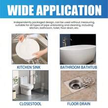 Pipe Unblocking Powder, Deep Cleaning, Anti-Clogging, Deodorizing, Pipe Unblocking Tool. Drain Pipe Clogging Removal Powder. Toilet & Kitchen Drain Deodorizing And Unblocking Cleaning Powder. Pipe Cleaning Tablets. Kitchen & Toilet Drain Clogging Cleaning, Unblocking, Odor Removal - Powdery - View 10