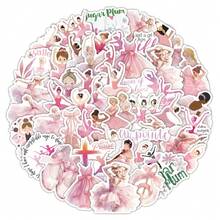 50 adesivos rosa de balé, estilo vintage, fofos e estéticos. Perfeitos para decoração de Natal, malas, garrafas, laptops, skates, bagagens, festas, presentes e scrapbooking. - 1 Set - Ver 7
