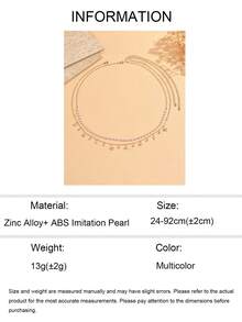 2pcs/Set Beach Vacation Style Ocean Creature Tassel Waist Chain, Fashionable Double-Layer Faux Pearl Decor Gold Tone Necklace Jewelry For Women, Suitable For Daily Wear, Summer Holiday, Party, Music Festival - Multicolor - View 5