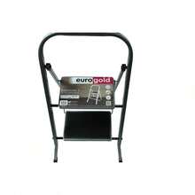 2-Step Folding Step Stool, Steel Frame Household Stool, Non-Slip Footpad, Compact & Sturdy, Suitable For Home, Kitchen, Office (Silver/Black) - Cream - View 8