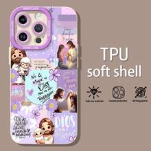 Jesús morado temas religiosos cristianos edificantes.funda de teléfono Fundas compatibles con ,Apple,VIVO,OPPO,,, y Honor.Fabricadas en silicona TPU,ofrecen protección contra golpes y caídas.regalos para mamá - Blanco - Ver 1