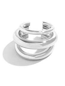 1 Set 2-Tone Gold & Silver Multi-Layer Ear Cuff Earrings, No Piercing Required, Stainless Steel Material, Minimalist & Elegant, Suitable For Daily Wear And Party Looks - Multicolor - View 8