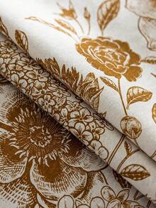 1 pieza Mantel rectangular con estampado floral dorado, estilo bohemio, con borlas beige, lavable, adecuado para cocina, comedor, reuniones, picnic, camping, fiestas, vacaciones, celebraciones, decoración de granja, todo el año, primavera/verano - Dorado - Ver 26