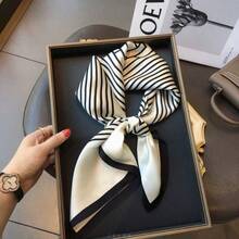 Polka Dot Print Satin Head Scarf For Women Like Silk Scarf For Hair Wrapping Bandanas Square Shawl Wraps - Multicolor - View 11