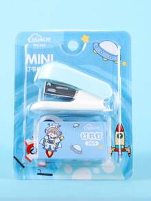 Mini Cute Student Stapler Set, Includes Stapler And Staples/Cards, Compact And Portable, Suitable For Office, Desk, Easter, Stickers And Other Scenarios - A - View 9