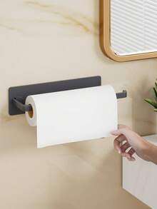 1pc Kitchen Towel Rack, Non-Slip Bar Design, Suitable For Bathroom, Kitchen Cabinet, Easy Installation, Modern Style, Space-Saving Self-Adhesive Paper Towel Holder, Suitable For Under Cabinet, Kitchen, Bathroom, RV And Hotel Wall Mount - Multicolor - View 7