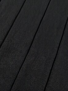 Men's Ribbed Crew Neck Short Sleeve Knit Sweater, Spring/Summer - Black - View 8