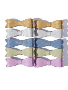 10 piezas de Pinzas para el cabello con moño, estampado floral/brillo en tela, sin daños, para fijar los pelos rebeldes, dulce y lindo, set de pinzas, adecuado para uso diario, escuela y fiestas - Multicolor - Ver 1