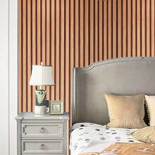 1M/3M Self-Adhesive Faux Wood Lattice Wallpaper, PVC Material Removable Waterproof Decorative Wall Paper For Room Background, Cabinet Renovation - Stripe - View 4