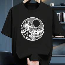 Printed T-Shirt For Men And Women - 黑色 - 查看 1