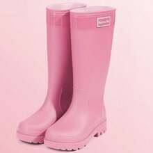 Botas de lluvia altas para mujer, rosa dulce, zapatos de lluvia altos impermeables y antideslizantes - rosa - Ver 7