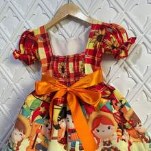 Children's Dress For June Festival, Saint John's Day And Quadrille Dance, With Lining And Tulle Petticoat, Red. - 紅色 - 查看 4