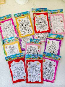 100pcs Watercolor Painting, Coloring Cards, Coloring Pages Handmade DIY Watercolor Painting Puzzle Doodle - Multicolor - View 1