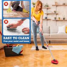 2 Pcs Full-Coverage Spin Mop Scrub Brush Head And 1 Mop Base Part Replacement For Oceda EasyWring 1 Tank System, Hard Bristle Cleaning Brush For Bathroom Kitchen Tile - 2支灰色畫筆,1支底座 - 查看 4