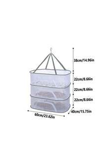 1 pieza Red plegable anti-moscas para secado, deshidratador de alimentos, uso doméstico en balcón para conservación de pescado, verduras, red portátil anti-insectos - Ver 12