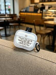 Estuche protector creativo con forma de tapa de botella de vino para auriculares, funda protectora mate transparente compatible con Apple 1/2, Pro, Pro 2, Pro 3, Pro 4 Bluetooth - transparente - Ver 19