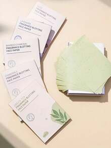 100pcs Facial Blotting Papers, 100 Sheets Linen Pulp Textured Fragrant Oil Absorbing Papers, Portable Makeup Tools - Multicolor - View 1