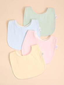 4pcs Newborn Baby Pure Cotton U-Shaped Bibs, Unisex Infant Saliva Towel - Multicolor - View 7