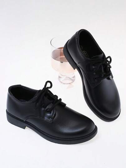 Zapatos de cuero formales para niños, zapatos de cuero negro estilo británico adecuados para la etiqueta/actuación escolar, zapatos de cuero negro para estudiantes de primaria y secundaria, zapatos cómodos y antideslizantes de cuero suave para actuaciones en el escenario