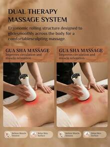 Electric Gua Sha Massager For Body With Suction, Microcurrent, Red Light & Heat, Lymphatic Drainage Massager, 12 Intensity Body Sculpting Machine, Cellulite Massage Tool For Arms Legs Waist Back-White - 1 - View 5