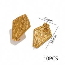 10 Stücke 304 Edelstahl 18K Goldplattierte geometrische Ohrstecker Rohlinge, sortierte Formen Ohrstecker mit Schlaufe, Hypoallergen DIY Handgefertigte Ohrringe Schmuckherstellung Zubehör - Ohrringe - Übersicht 15